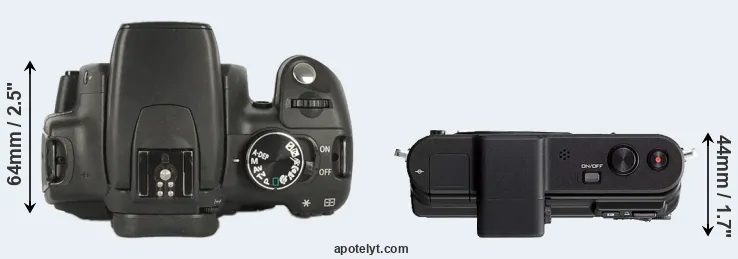Compare 350D versus V1 top