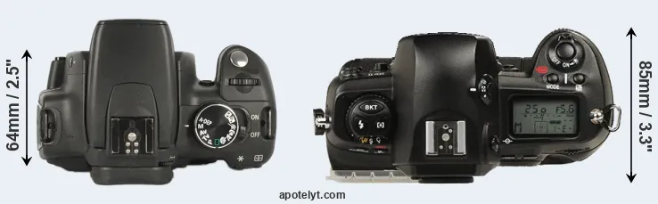 Compare 350D versus D1 top