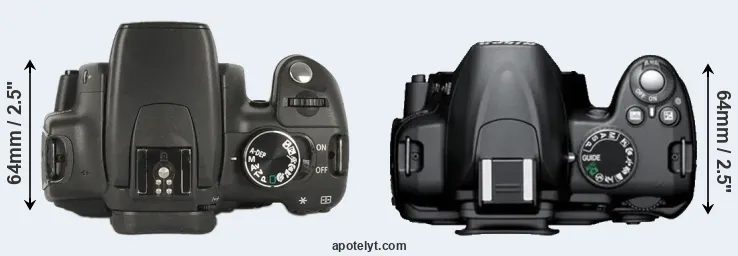 Compare 350D versus D3000 top