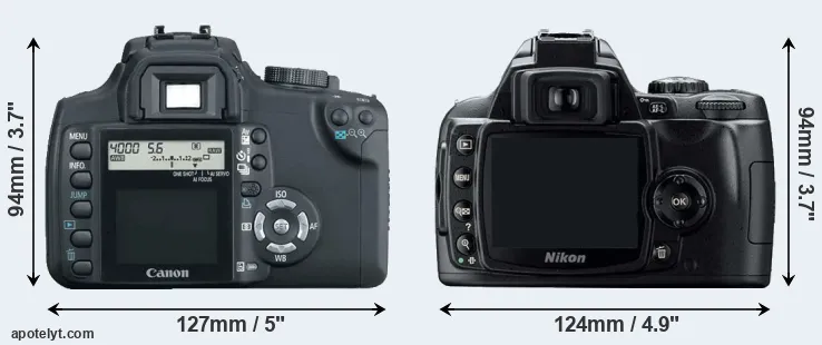 Comparison 350D or D40 rear