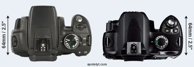Compare 350D versus D40 top