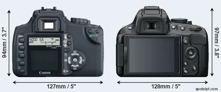 Comparison 350D or D5100 rear