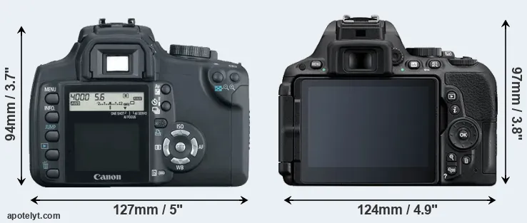 Comparison 350D or D5500 rear