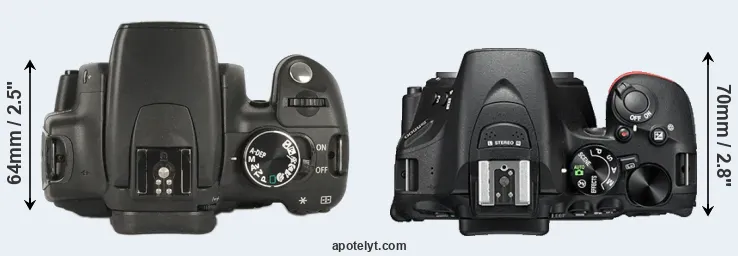 Compare 350D versus D5500 top