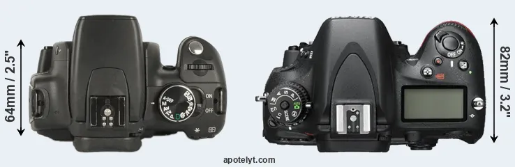 Compare 350D versus D600 top