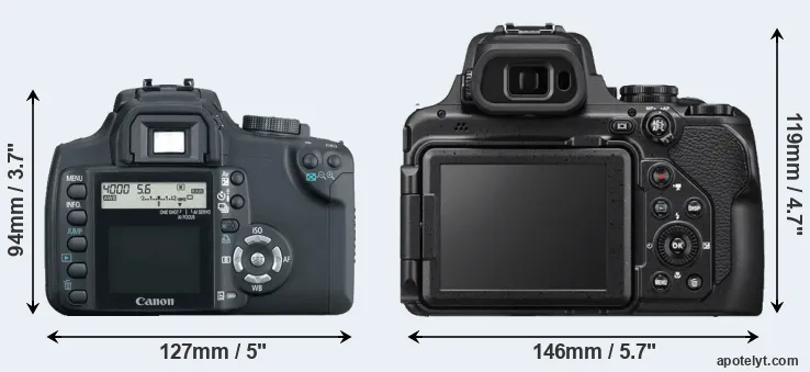Comparison 350D or P1000 rear