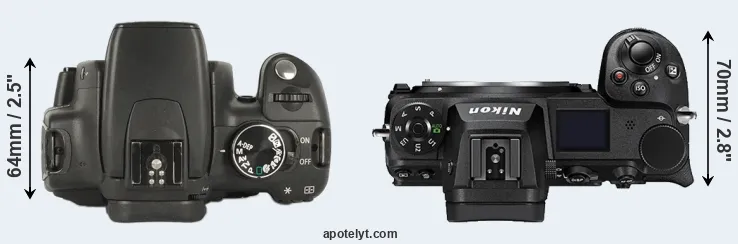 Compare 350D versus Z6 II top
