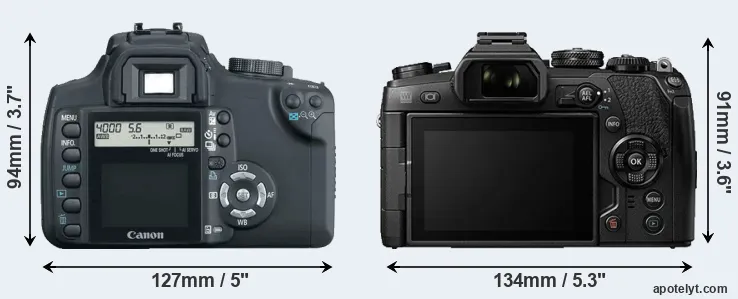 Comparison 350D or E-M1 II rear