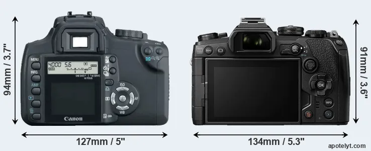 Comparison 350D or E-M1 III rear