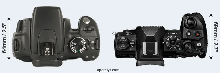 Compare 350D versus E-M1 III top