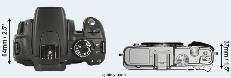 Compare 350D versus E-P5 top