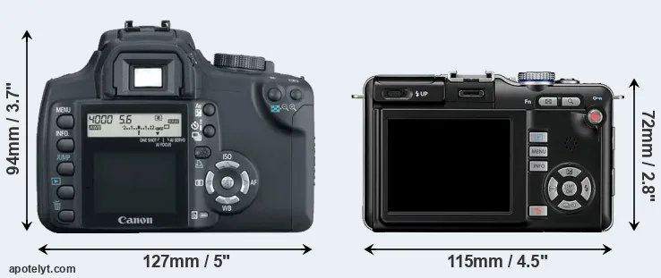 Comparison 350D or E-PL1 rear