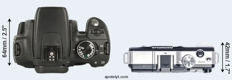 Compare 350D versus E-PL1 top
