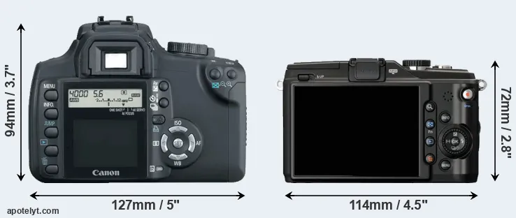 Comparison 350D or E-PL2 rear