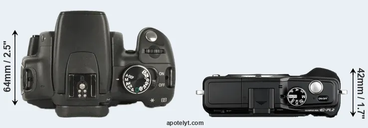 Compare 350D versus E-PL2 top