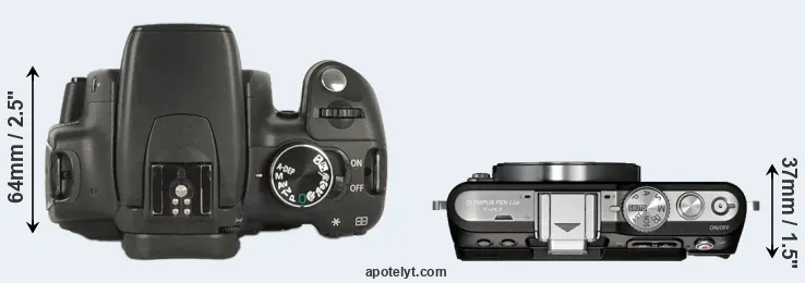 Compare 350D versus E-PL3 top