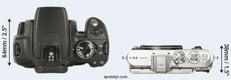 Compare 350D versus E-PL8 top