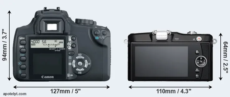 Comparison 350D or E-PM1 rear