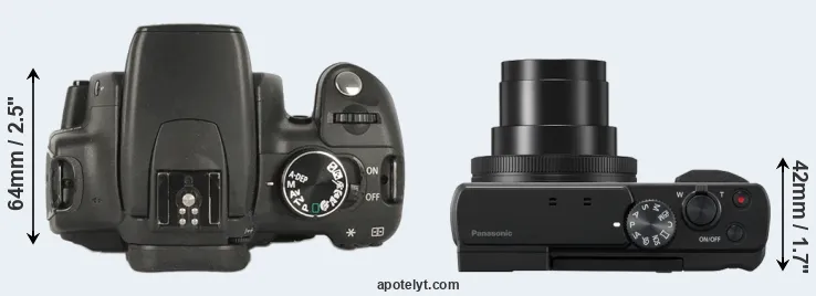Compare 350D versus ZS80 top
