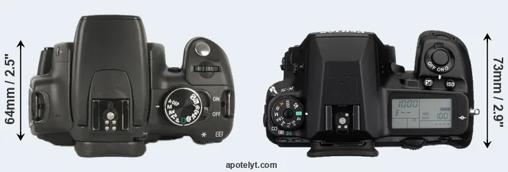 Compare 350D versus K-5 top