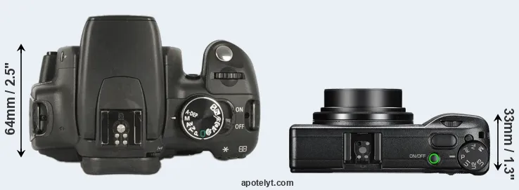 Compare 350D versus GR III top