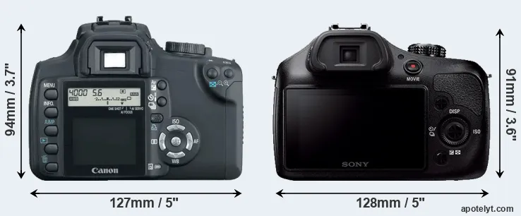 Comparison 350D or A3000 rear
