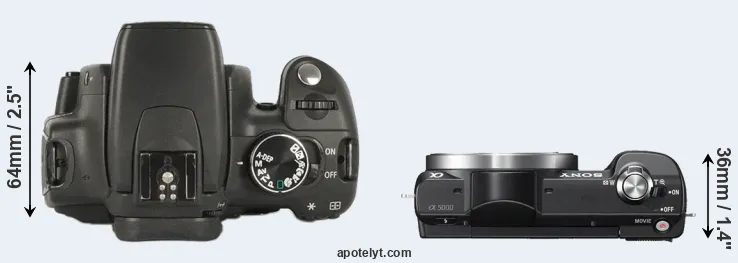 Compare 350D versus A5000 top