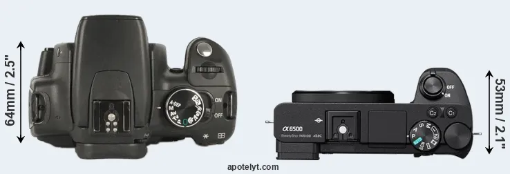 Compare 350D versus A6500 top