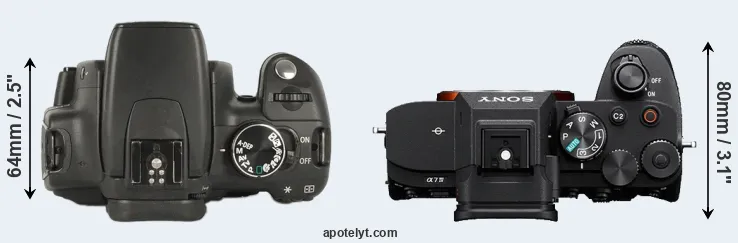 Compare 350D versus A7 IV top
