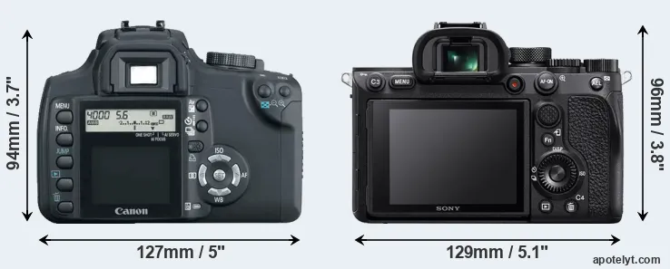 Comparison 350D or A7R IV rear