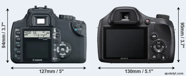 Comparison 350D or H400 rear