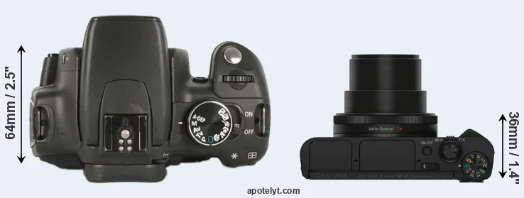 Compare 350D versus HX90V top