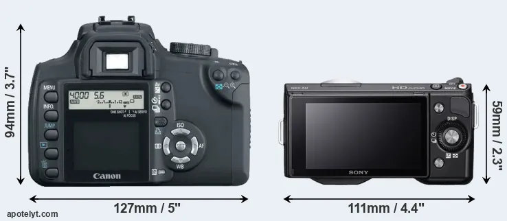 Comparison 350D or NEX-5N rear