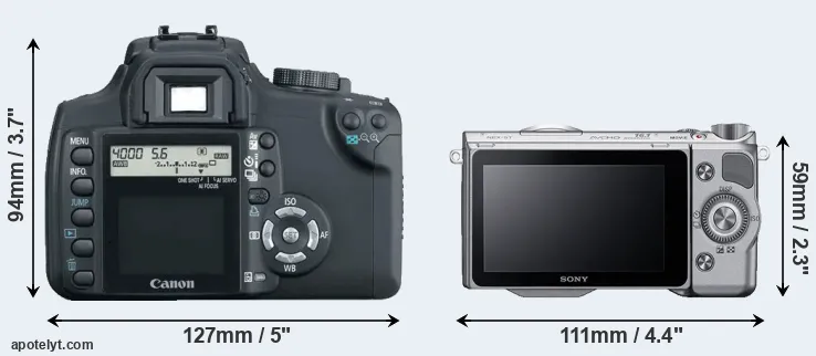 Comparison 350D or NEX-5T rear