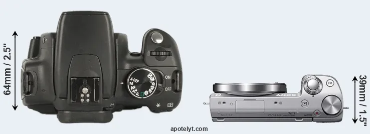 Compare 350D versus NEX-5T top