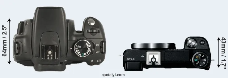 Compare 350D versus NEX-6 top