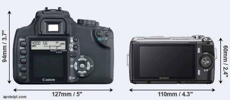 Comparison 350D or NEX-C3 rear