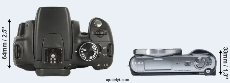 Compare 350D versus NEX-C3 top