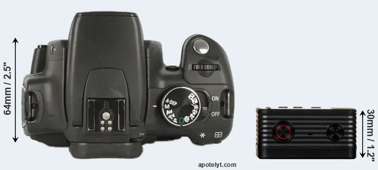 Compare 350D versus RX0 top