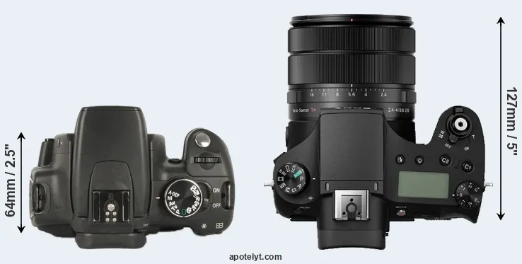 Compare 350D versus RX10 III top