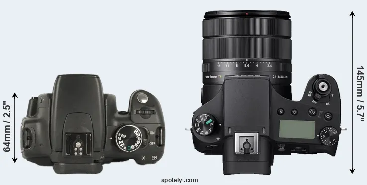 Compare 350D versus RX10 IV top