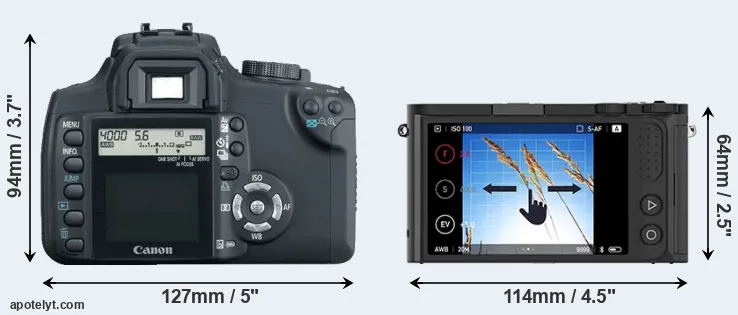 Comparison 350D or M1 rear
