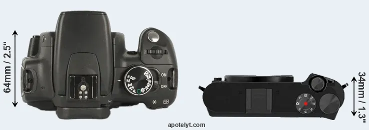 Compare 350D versus M1 top