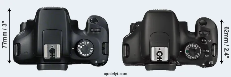 Compare 4000D versus 550D top
