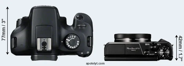 Compare 4000D versus G7X Mark II top
