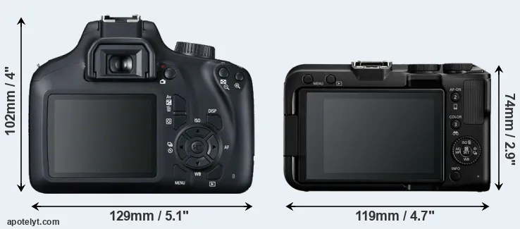 Comparison 4000D or R50 V rear