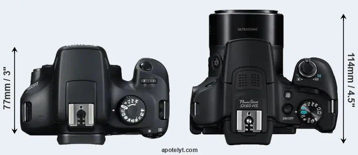 Compare 4000D versus SX60 top