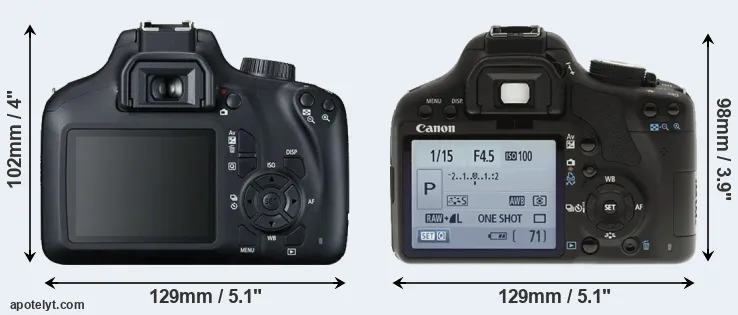 Comparison 4000D or T1i rear