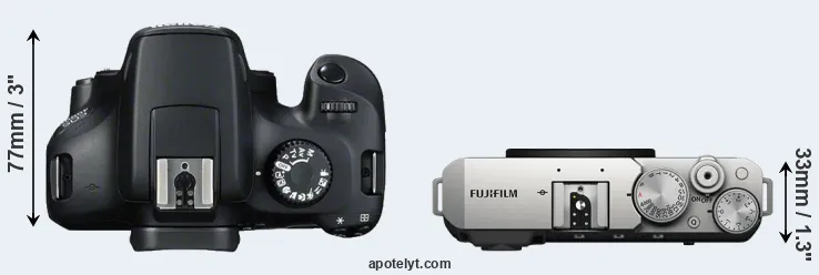 Compare 4000D versus X-E4 top