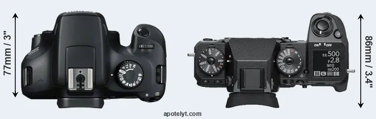 Compare 4000D versus X-H1 top